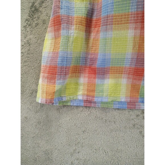 Johnny Was Women’s Peasant Delacy Blouse XL Multi Color Plaid Embroidered Top - Picture 7 of 10